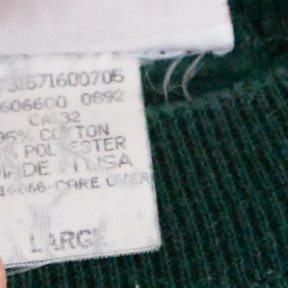 VTG '90S Signet Sportswear Hunter Green Embroidered Law Office Crew Neck Sweater - Picture 4 of 14